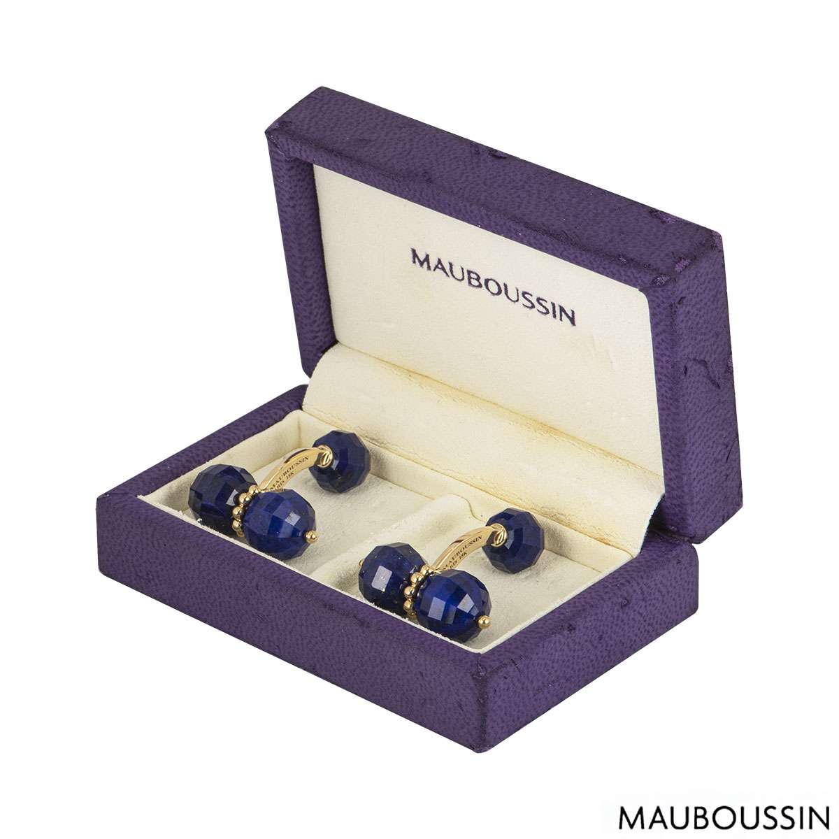 Mauboussin Yellow Gold Lapis Lazuli Cufflinks